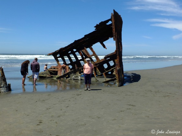 Standing by the Peter Iredale, shipwrecked in 1906